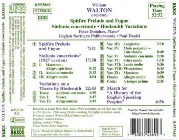 CD Sir William Walton: Spitfire Prelude And Fugue • Sinfonia Concertante • Hindemith Variations