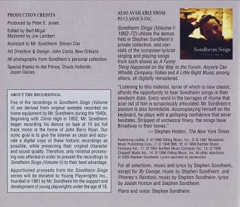 CD Stephen Sondheim: Sondheim Sings Volume II: 1946-60