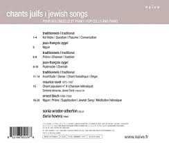 CD Daria Hovora: Chants Juifs Pour Violoncelle Et Piano / Jewish Songs For Cello & Piano