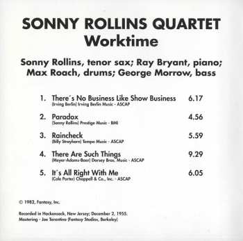 CD Sonny Rollins: Worktime LTD | DIGI