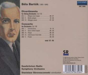 CD Béla Bartók: Concerto For Orchestra / Divertimento For String Orchestra