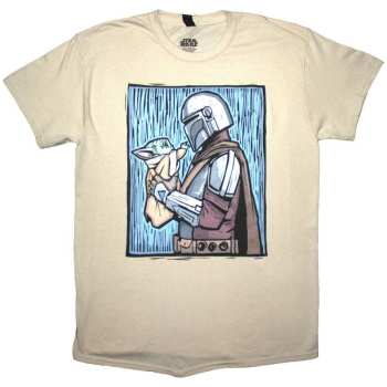 Merch Star Wars: Koszulka The Mandalorian Holding Grogu