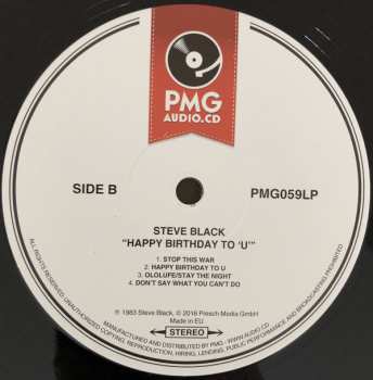 LP Steve Dudu Black: Happy Birthday To 'U'