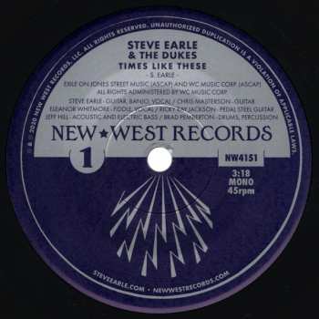 SP Steve Earle & The Dukes: Times Like These / The Devil Put The Coal In The Ground LTD