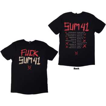 Merch Sum 41: Sum 41 Unisex T-shirt: Tour '24 Fuck Sum 41 (black) (back Print & Ex-tour) (small) S