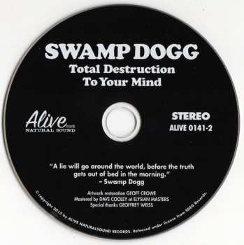 CD Swamp Dogg: Total Destruction To Your Mind