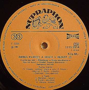 LP Swing Kvartet: Swing Kvartet V Redutě (2)