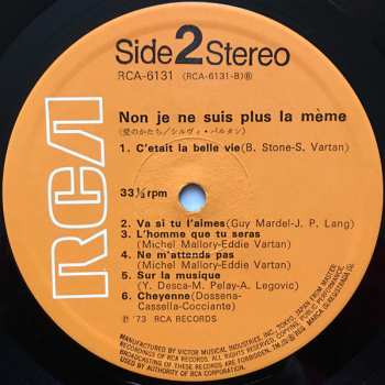 LP Sylvie Vartan: Non Je Ne Suis Plus La Meme