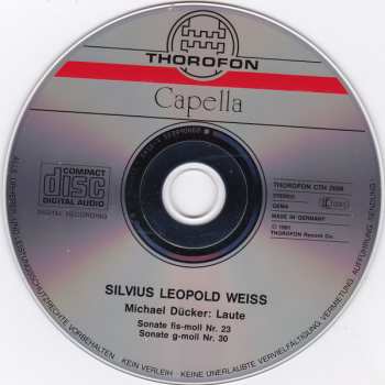 CD Sylvius Leopold Weiss: Sonaten Fis-moll / G-moll