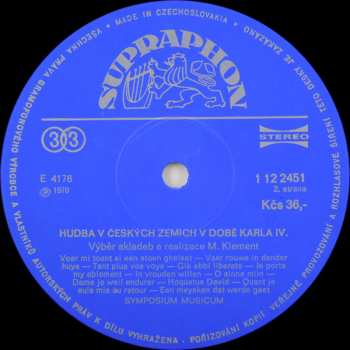 2LP Prague Madrigal Singers: Hudba V Českých Zemích V Době Karla IV. (2xLP + BOOKLET)