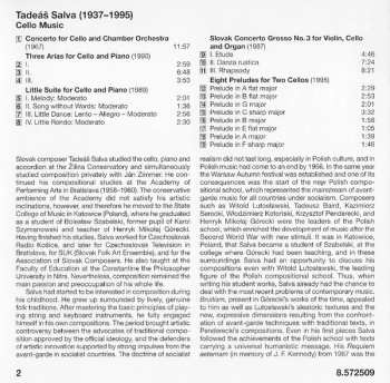 CD Tadeáš Salva: Cello Concerto / Three Arias