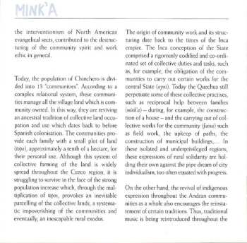 CD Takiy Huayna: Mink'a (Chants De La Terre Et De La Jeunesse)