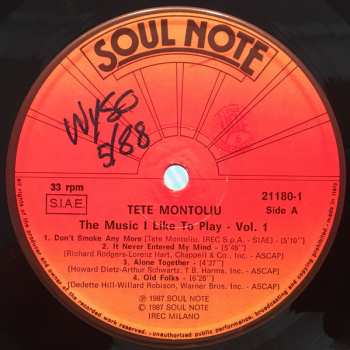 LP Tete Montoliu: The Music I Like To Play - Vol. 1