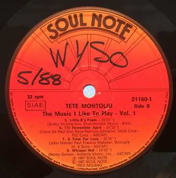 LP Tete Montoliu: The Music I Like To Play - Vol. 1