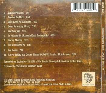 CD The Allman Brothers Band: Down-In Texas '71