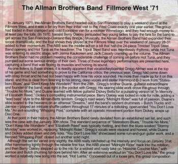 4CD The Allman Brothers Band: Fillmore West '71