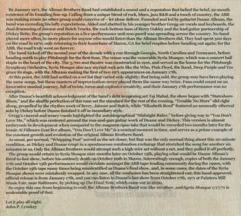 CD The Allman Brothers Band: Syria Mosque Pittsburgh, PA January 17, 1971