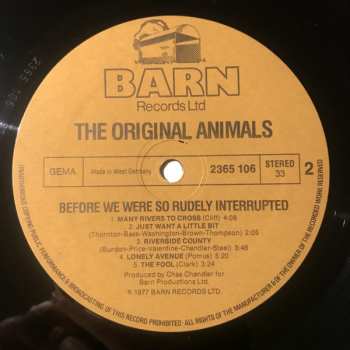 LP The Animals: Before We Were So Rudely Interrupted