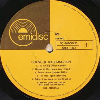 LP The Animals: House Of The Rising Sun