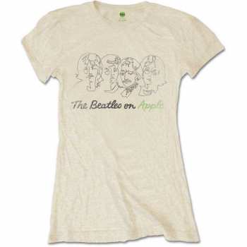 Merch The Beatles: Damskie Koszulka Outline Faces On Apple 
