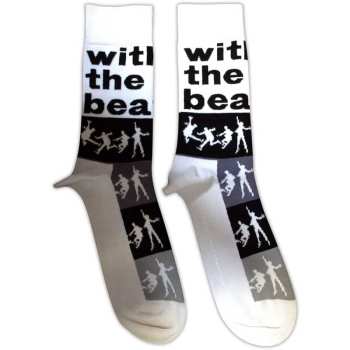 Merch The Beatles: The Beatles Unisex Ankle Socks: With The Beatles Silhouette Stripes (uk Size 7 - 11) 42 - 47