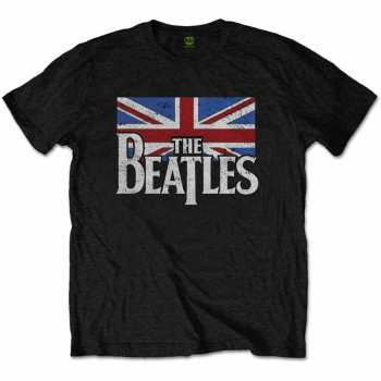Merch The Beatles: Koszulka Drop T Logo The Beatles & Vintage Flag 