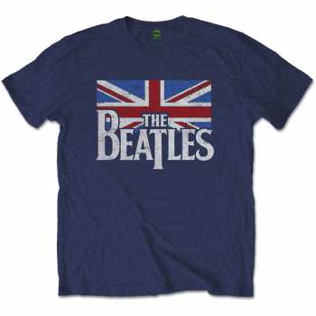 Merch The Beatles: Koszulka Drop T Logo The Beatles & Vintage Flag 