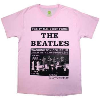 Merch The Beatles: The Beatles Unisex T-shirt: Washington '64 Promo (pink) (small) S