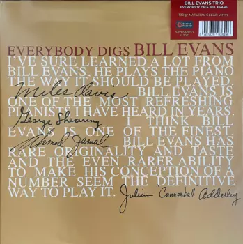 The Bill Evans Trio: Everybody Digs Bill Evans