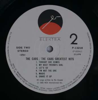 LP The Cars: The Cars Greatest Hits