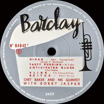 LP The Chet Baker Quintet: Chet Baker And His Quintet With Bobby Jaspar LTD