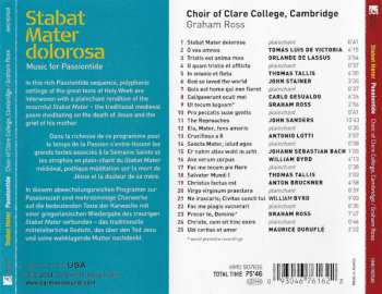 CD The Choir Of Clare College: Stabat Mater Dolorosa: Music For Passiontide