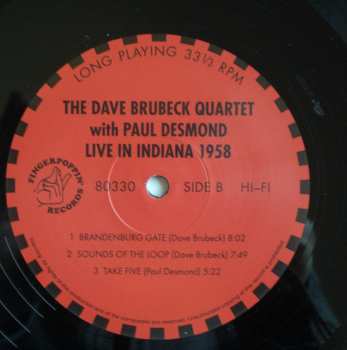 LP The Dave Brubeck Quartet: Live In Indiana 1958 LTD