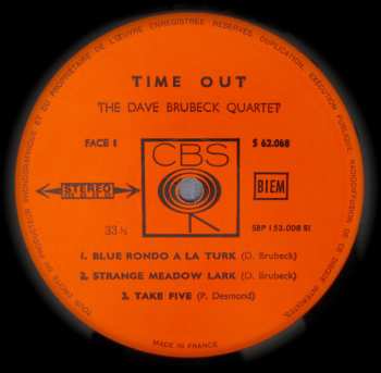 LP The Dave Brubeck Quartet: Time Out