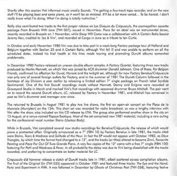 2CD The Durutti Column: Short Stories For Pauline