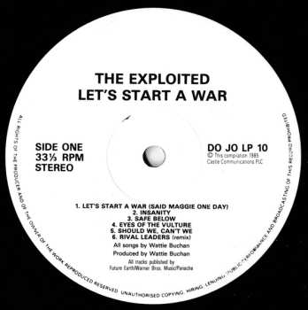 LP The Exploited: Let's Start A War...Said Maggie One Day.