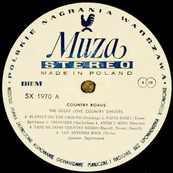 LP The Geoff Love Country Singers: Country Roads