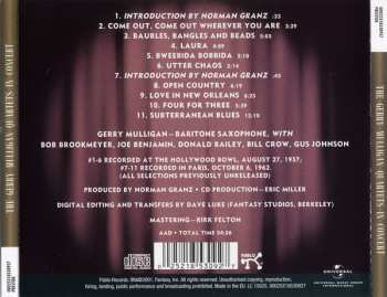 CD Gerry Mulligan Quartet: The Gerry Mulligan Quartets In Concert