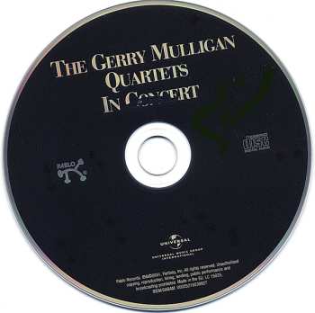 CD Gerry Mulligan Quartet: The Gerry Mulligan Quartets In Concert