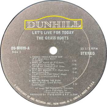 LP The Grass Roots: Let's Live For Today