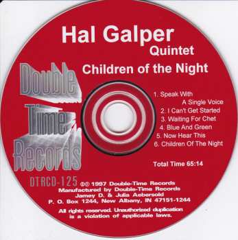 CD Hal Galper Quintet: Children Of The Night