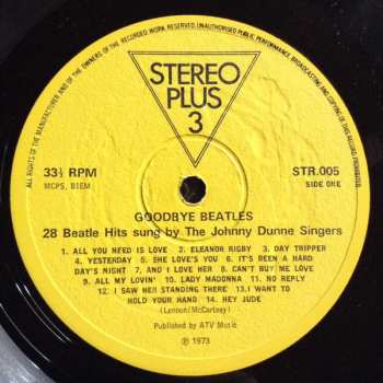 LP The Johnny Dunne Singers: Goodbye Beatles