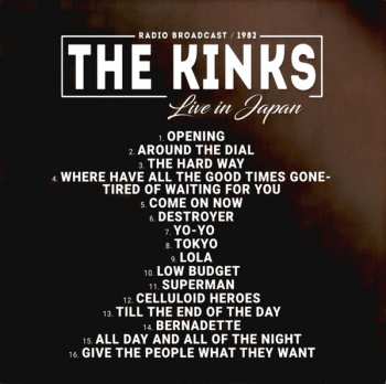 CD The Kinks: Live In Japan (Radio Broadcast / 1982)
