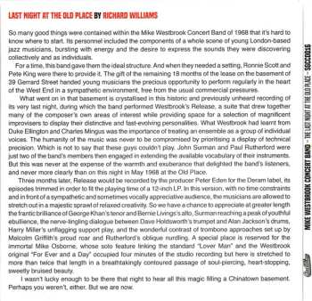 CD The Mike Westbrook Concert Band: The Last Night At The Old Place 