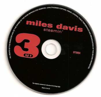 3CD/Zestaw pudełkowy The Miles Davis Quintet: Workin, Relaxin', Steamin'