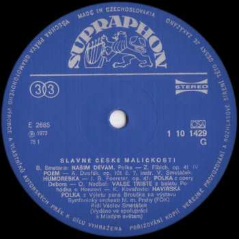 LP The Prague Symphony Orchestra: Slavné České Maličkosti