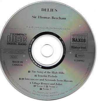 2CD Sir Thomas Beecham: Great Conductors: Beecham - Delius - A Village Romeo And Juliet