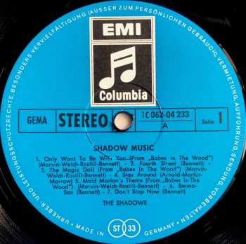 LP The Shadows: Shadow Music