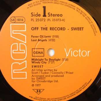 LP The Sweet: Off The Record