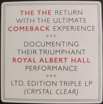 3LP The The: The Comeback Special (Live At The Royal Albert Hall) LTD | CLR